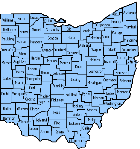 Lancaster OH Bail Bonds Map